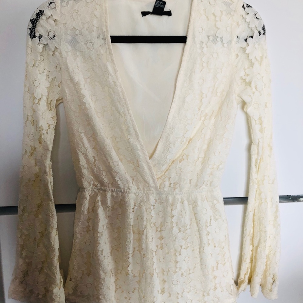 Off White lace romper - forever21